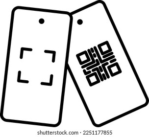 Code, mobile, qr vector icon on transparent background. Outline Code, mobile, qr vector icon