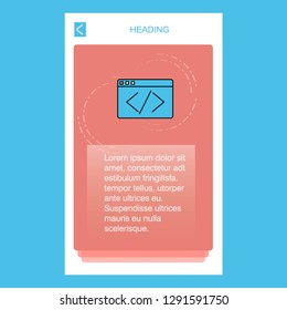 Code mobile vertical banner design design. Vector