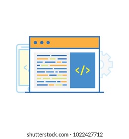 Code multi platform illustration vector isolated collection
