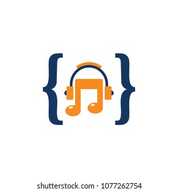 Code Music Logo Icon Design