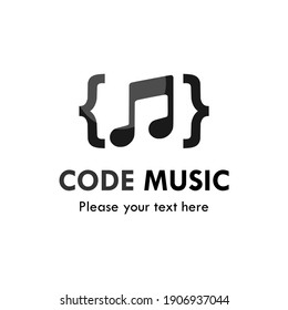 Code music logo template illustration