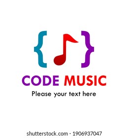 Code music logo template illustration