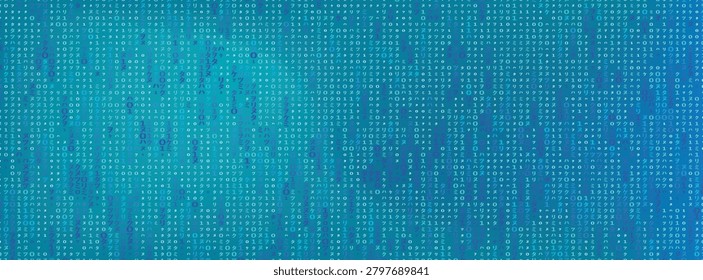 Code Number Rain, Code Computer Rain, Matrix Digital Rain. Futuristic Digital Design With Code Rain And Matrix Elements.