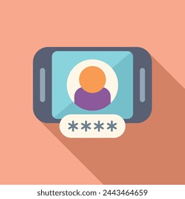 Code auf neuem Telefon-Symbol flach Vektor. Neuen Benutzer eingeben. Sichere Identität des Telefonschritts