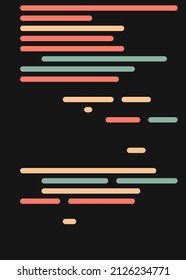 Code on screen vector illustration, flat cartoon coding lines simulation