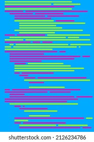 Code on screen vector illustration, flat cartoon coding lines simulation