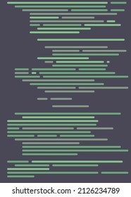 Code on screen vector illustration, flat cartoon coding lines simulation