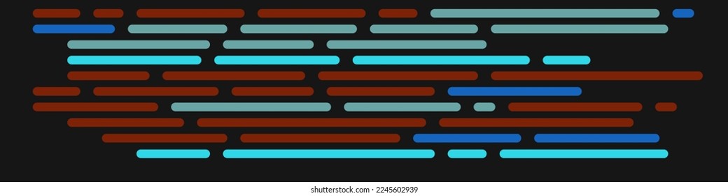 Code on screen vector illustration, flat cartoon coding lines simulation