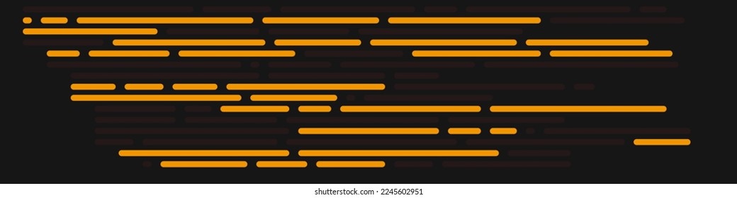 Code on screen vector illustration, flat cartoon coding lines simulation