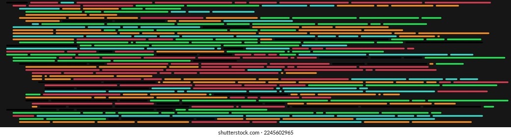 Code on screen vector illustration, flat cartoon coding lines simulation