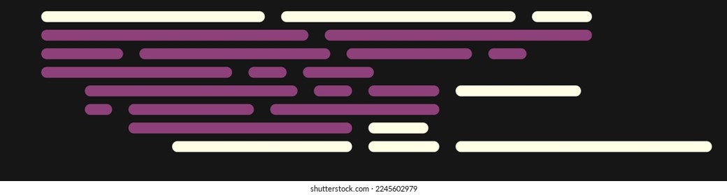 Code on screen vector illustration, flat cartoon coding lines simulation