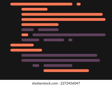 Code on screen vector illustration, flat cartoon coding lines simulation