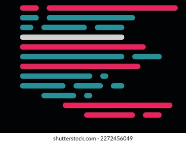 Code on screen vector illustration, flat cartoon coding lines simulation