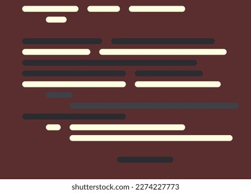 Code on screen vector illustration, flat cartoon coding lines simulation