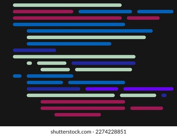 Code on screen vector illustration, flat cartoon coding lines simulation