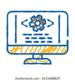 code optimization analyst doodle icon sketch vector. code optimization analyst sign. isolated symbol illustration