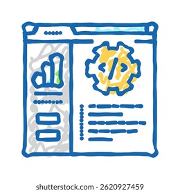 otimização de código analista ícone de doodle esboçar vetor. otimização de código sinal do analista. símbolo isolado ilustração