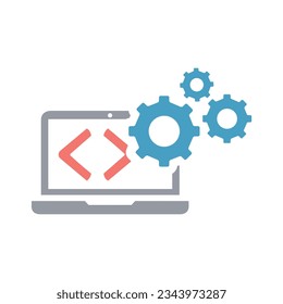 Code Optimization Flat Colorful Icon Isolate On White Background Vector Illustration | Seo Icons