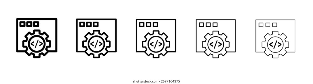 Design de ícone de otimização de código, logotipo, aplicativo, UI. Ilustração vetorial, EPS