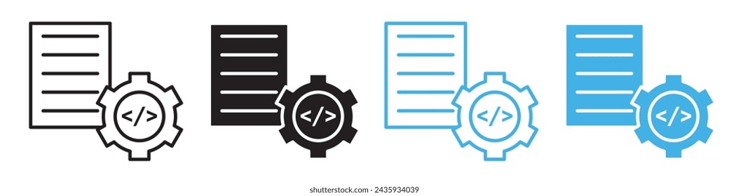 Code optimization icon line art vector