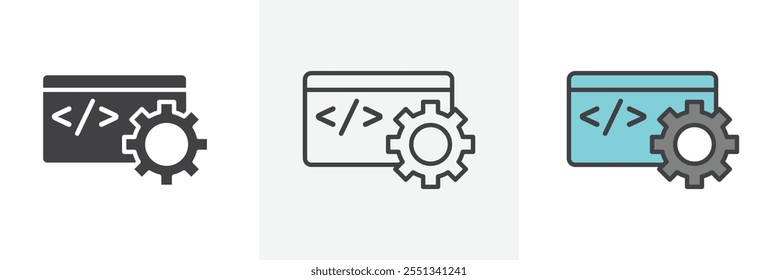 Code optimization icon pack. Vector illustration. EPS10