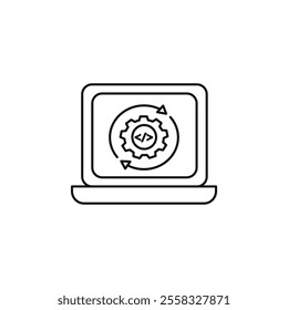 Code optimization icon Symbol mark in Outline style