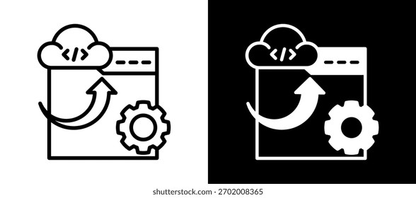 Ícone de otimização de código Ilustração de vetor em branco