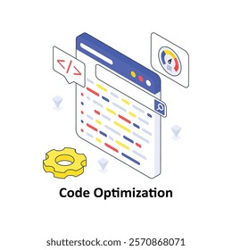 Code Optimization isometric Colored illustration. EPS File stock illustration