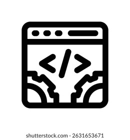 code optimization line icon. Clean and minimalist vector icon for websites, mobile apps, presentations, and logos. Fully scalable and customizable for any project.