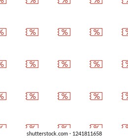 code pattern repeat seamless on white background. Editable outline code icons from e-commerce collection. ticket on sale icon for web and mobile.