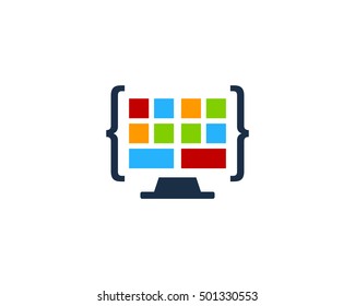 Code PC App Computer Logo Design Template