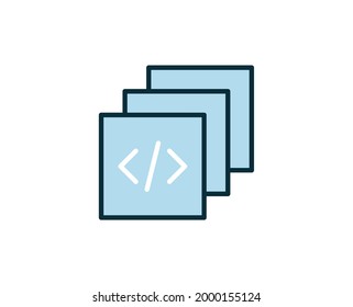 Code premium line icon. Simple high quality pictogram. Modern outline style icons. Stroke vector illustration on a white background. 