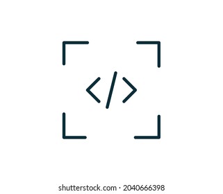 Code premium line icon. Simple high quality pictogram. Modern outline style icons. Stroke vector illustration on a white background. 