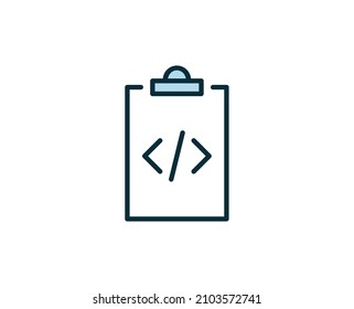 Code premium line icon. Simple high quality pictogram. Modern outline style icons. Stroke vector illustration on a white background. 