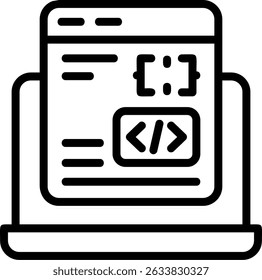Code Processor Outline Style Icon Design