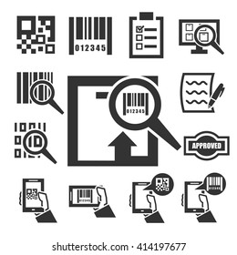code, qr code, barcode icon set