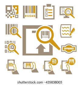 code, qr code, barcode icon set