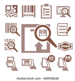 code, qr code, barcode icon set