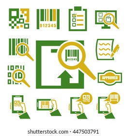 code, qr code, barcode icon set