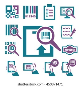 code, qr code, barcode icon set