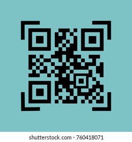 The code of the QR, the identifier of the goods or services. A sample QR code for smartphone scanning. Modern vector illustration in a flat style isolated on  background. 