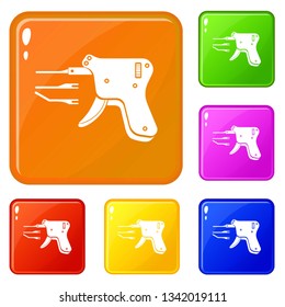 Code reader icons set collection vector 6 color isolated on white background