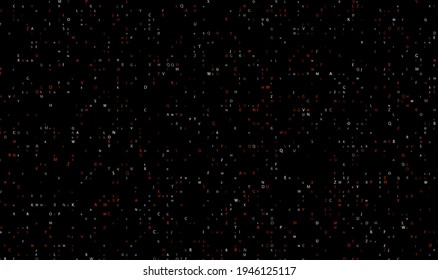 Code red background with numbers. Digital data design. Pattern network concept. Abstract technology banner. Vector illustration.