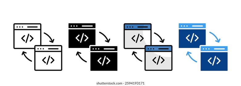 Code Refactoring Icon Set Multiple Style Collection