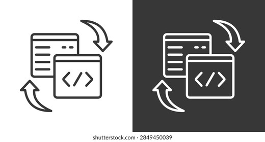 Code Refactoring Icon Set Vector Collection Isolated In Black And White