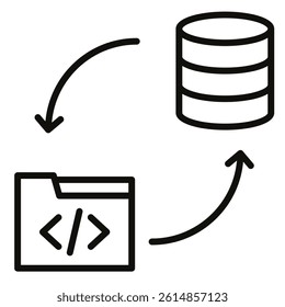 Code Repository icon line vector illustration