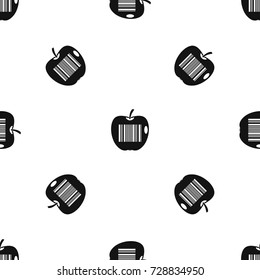 Code to represent product identification pattern repeat seamless in black color for any design. Vector geometric illustration