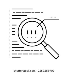 code research line icon vector. code research sign. isolated contour symbol black illustration
