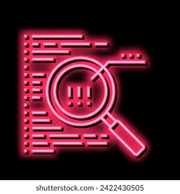 code research neon light sign vector. code research sign. isolated symbol illustration