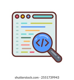 Code review Filled Icons , Vector illustration